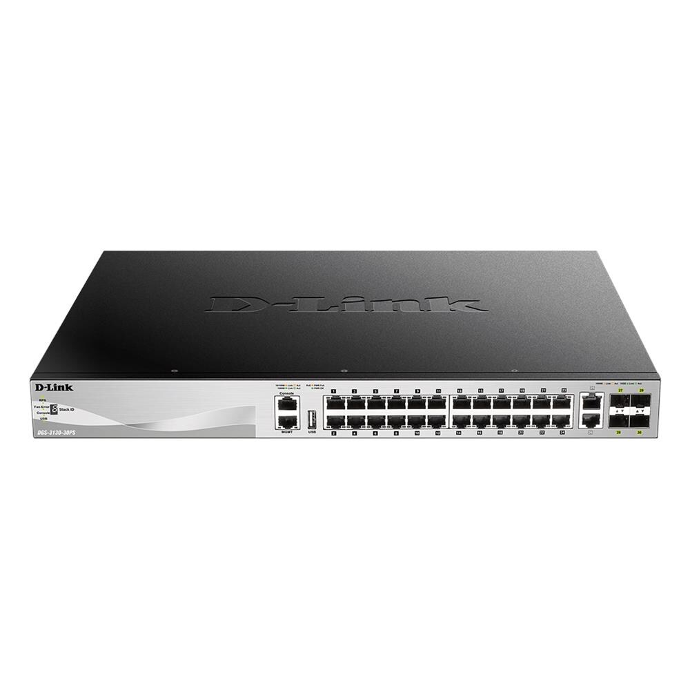 Switch di Rete DGS-3130-30PS /E 370 W Gestito 4 Porte SFP+ 24 Porte Ethernet RJ-45 (10/100/1000) 1xUSB 2.0 Colore Nero - Foto 1