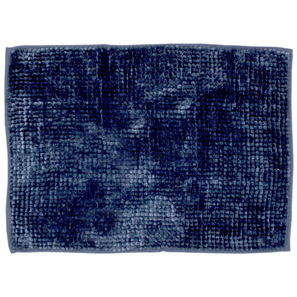Tappeto Shaggy Bagno E Cucina Retro Antiscivolo Microfibra Mod. Perla Blu Navy 50x80 Blu - Foto 1