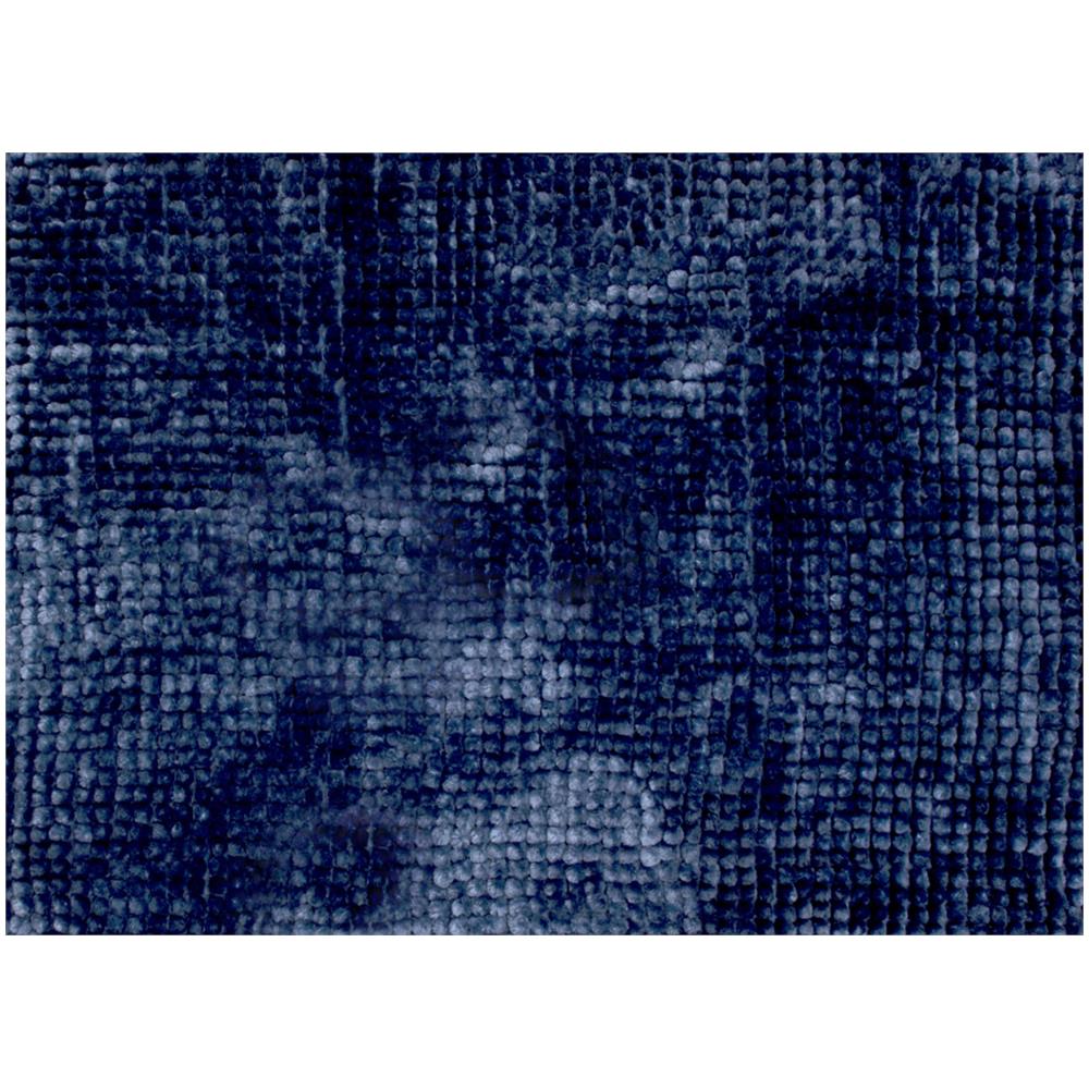 Tappeto Shaggy Bagno E Cucina Retro Antiscivolo Microfibra Mod. Perla Blu Navy 50x80 Blu - Foto 2