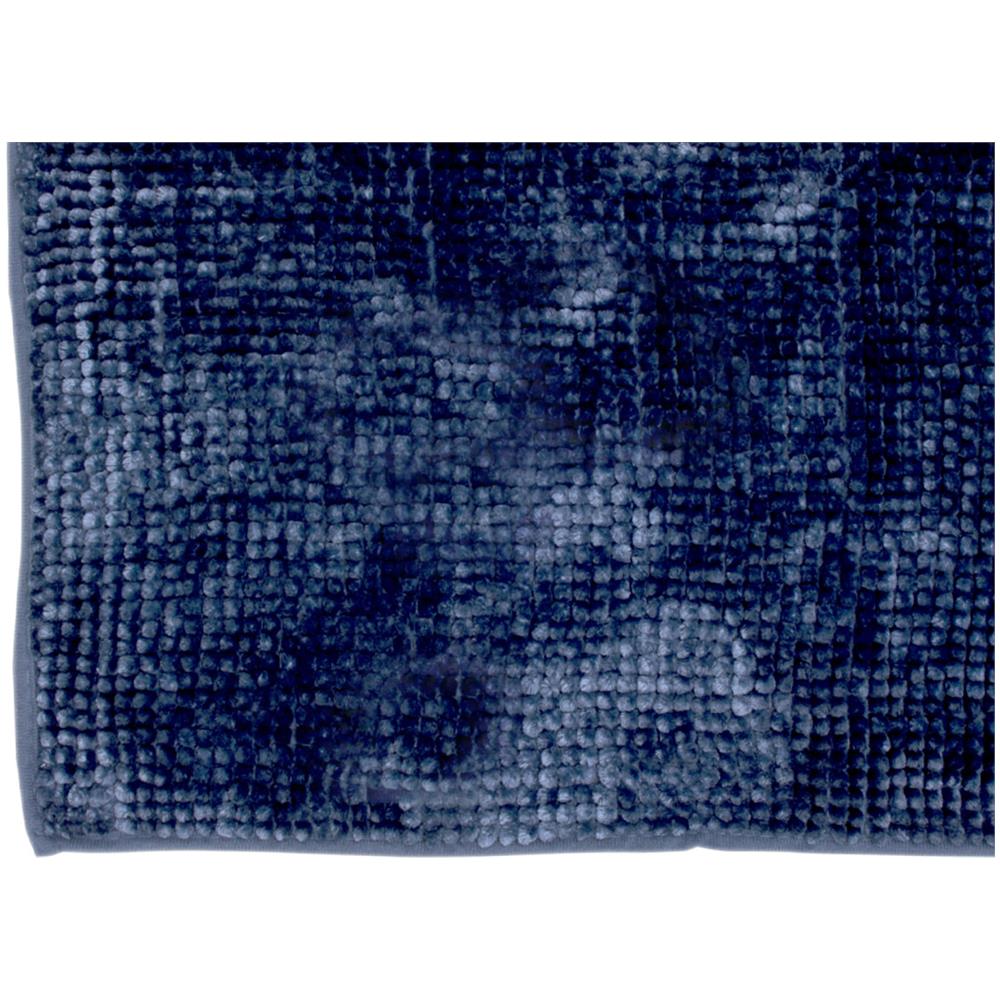 Tappeto Shaggy Bagno E Cucina Retro Antiscivolo Microfibra Mod. Perla Blu Navy 50x80 Blu - Foto 3