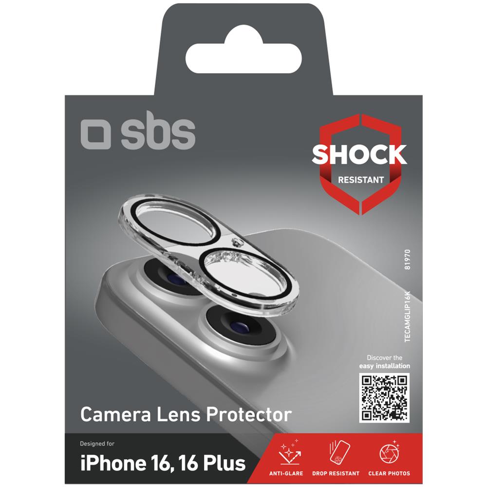 Sbs Tecamglip16k Protezione Per Lo Schermo E Il Retro Dei Telefoni Cellulari Protezione Per Obiettivo Della Fotocamera Apple 1 Pz - Foto 2