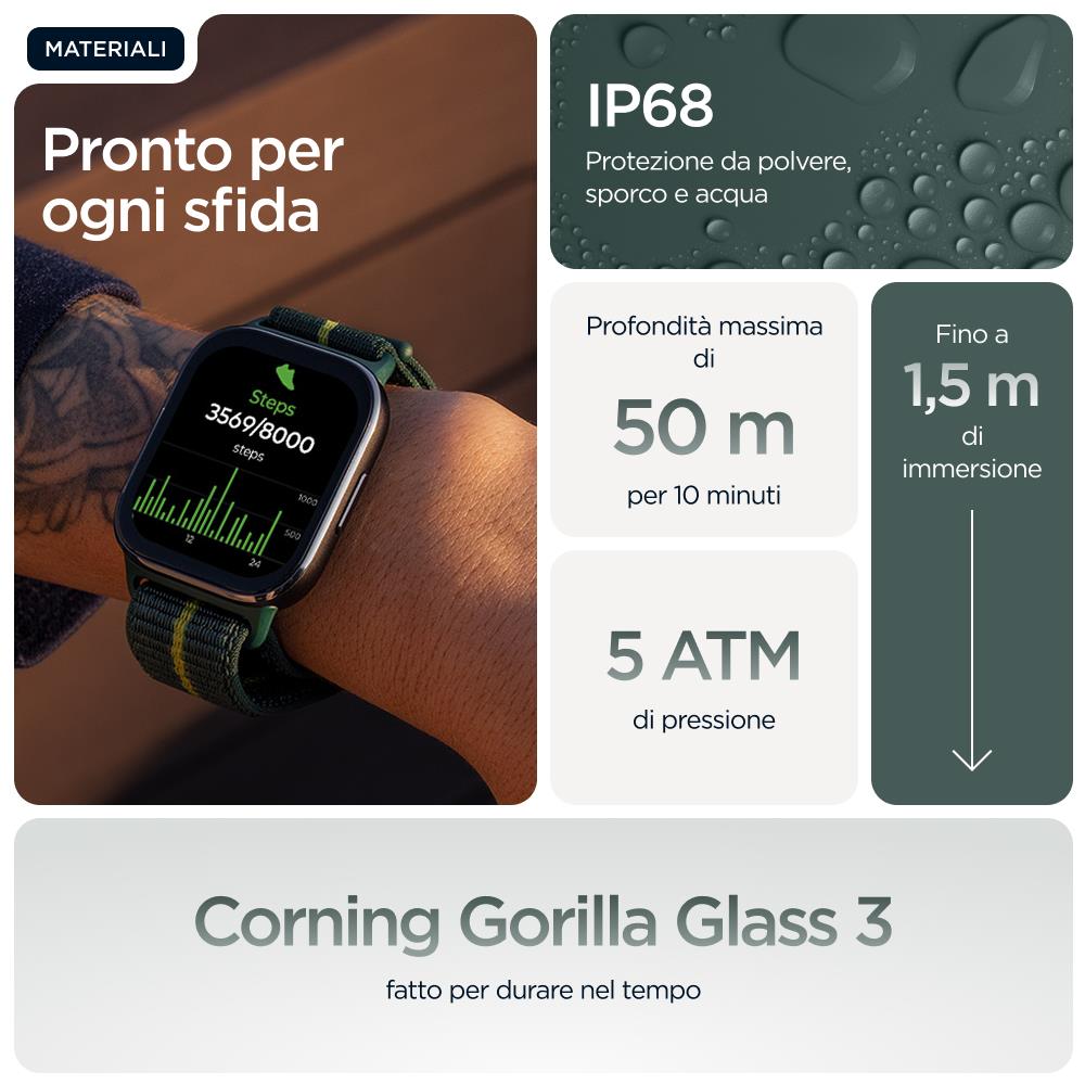 moto watch fit 4,83 cm (1.9") OLED 44.5 mm Digitale Touch screen Verde, Grigio GPS (satellitare) - Foto 12