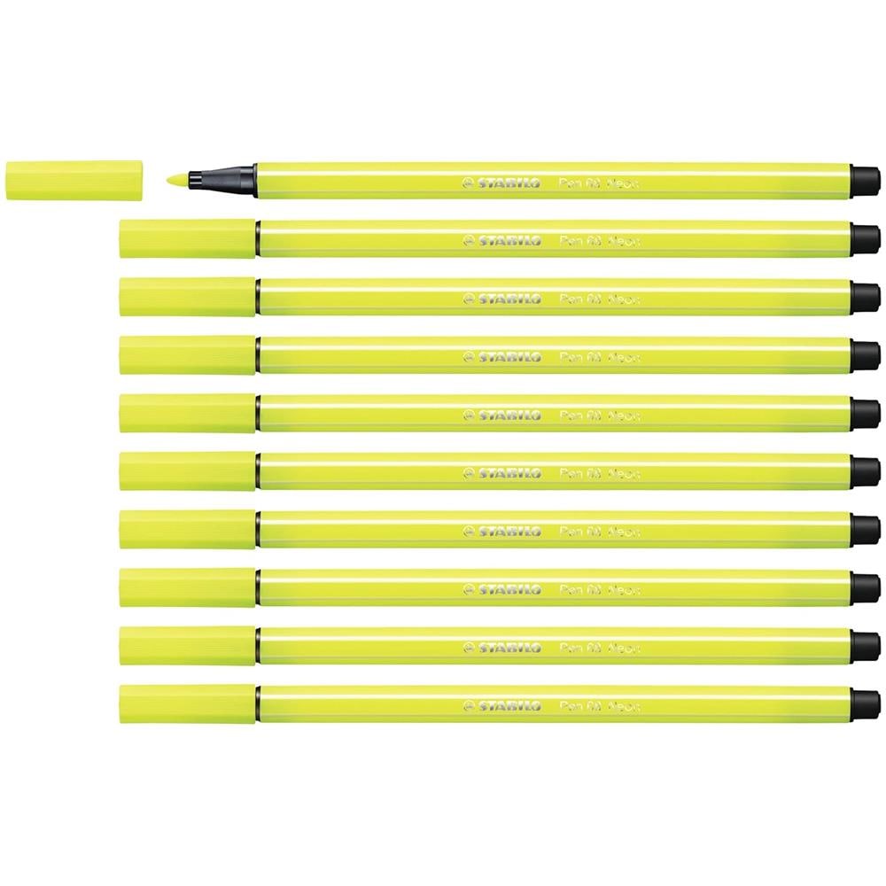 Pen 68 - Pennarello Premium - Confezione da 10 - Giallo Fluorescente - Foto 1