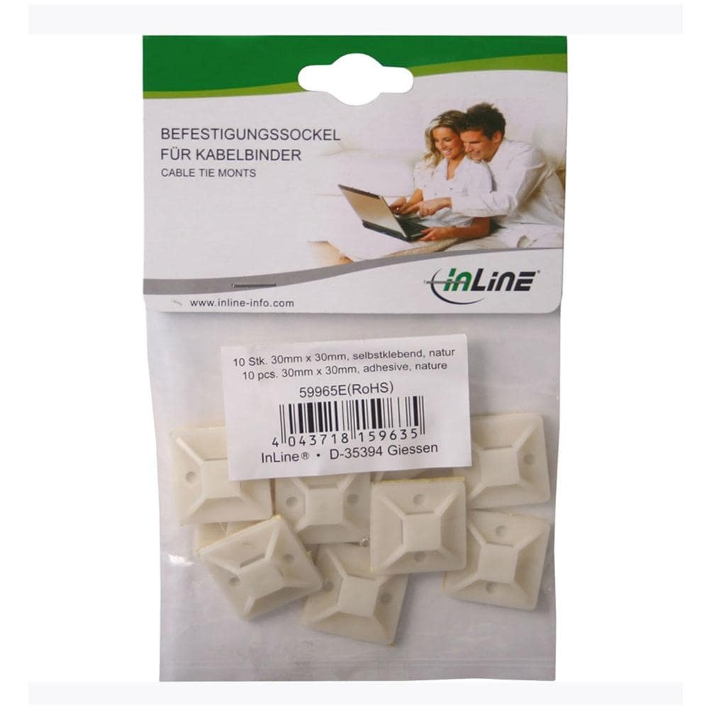 basette adesive 30x30mm per fascette da 7,2mm, colore neutro, 10pz - Foto 2