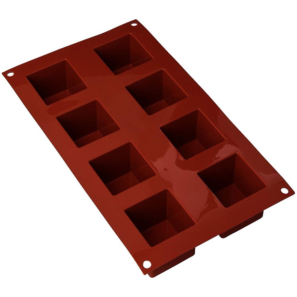 Stampo cubi 8 cavità 5x5cm classic terracotta silicone - Foto 4