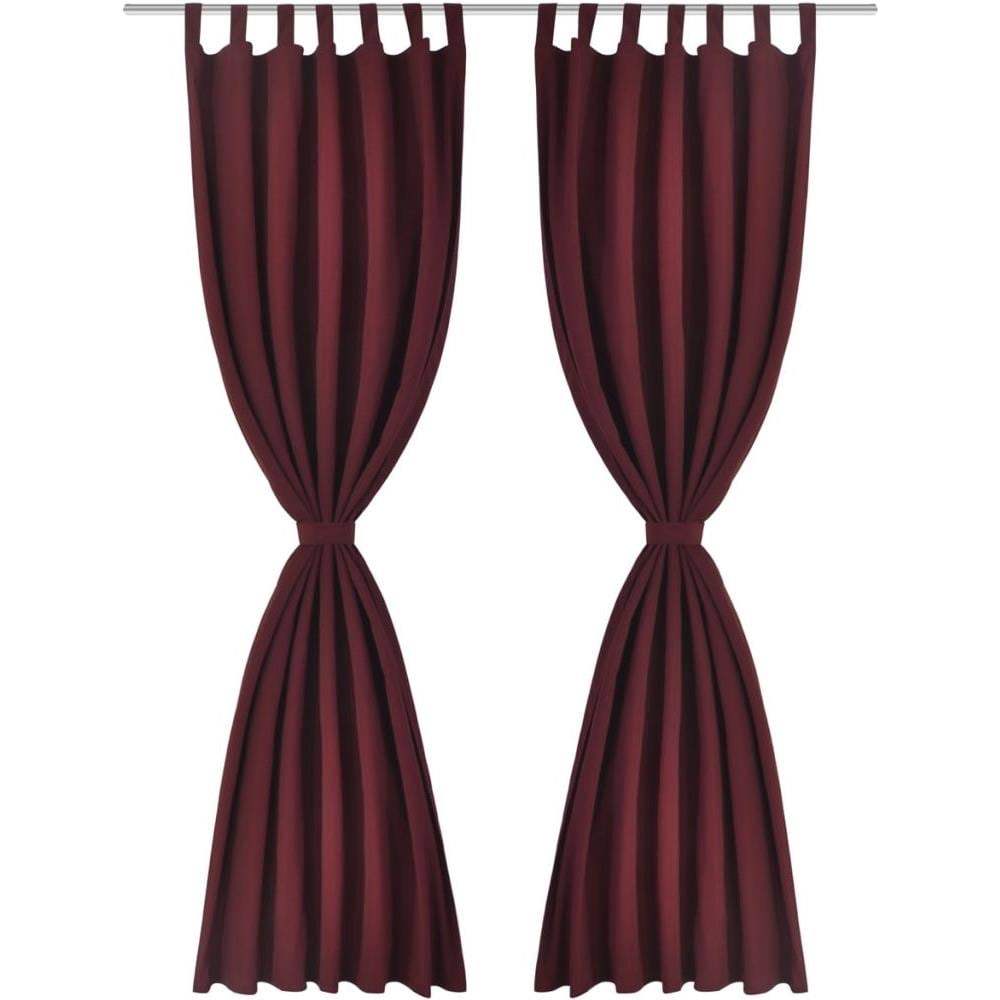 Tende Micro-raso Bordò 2 Pezzi Con Occhielli 140 X 225 Cm - Foto 2