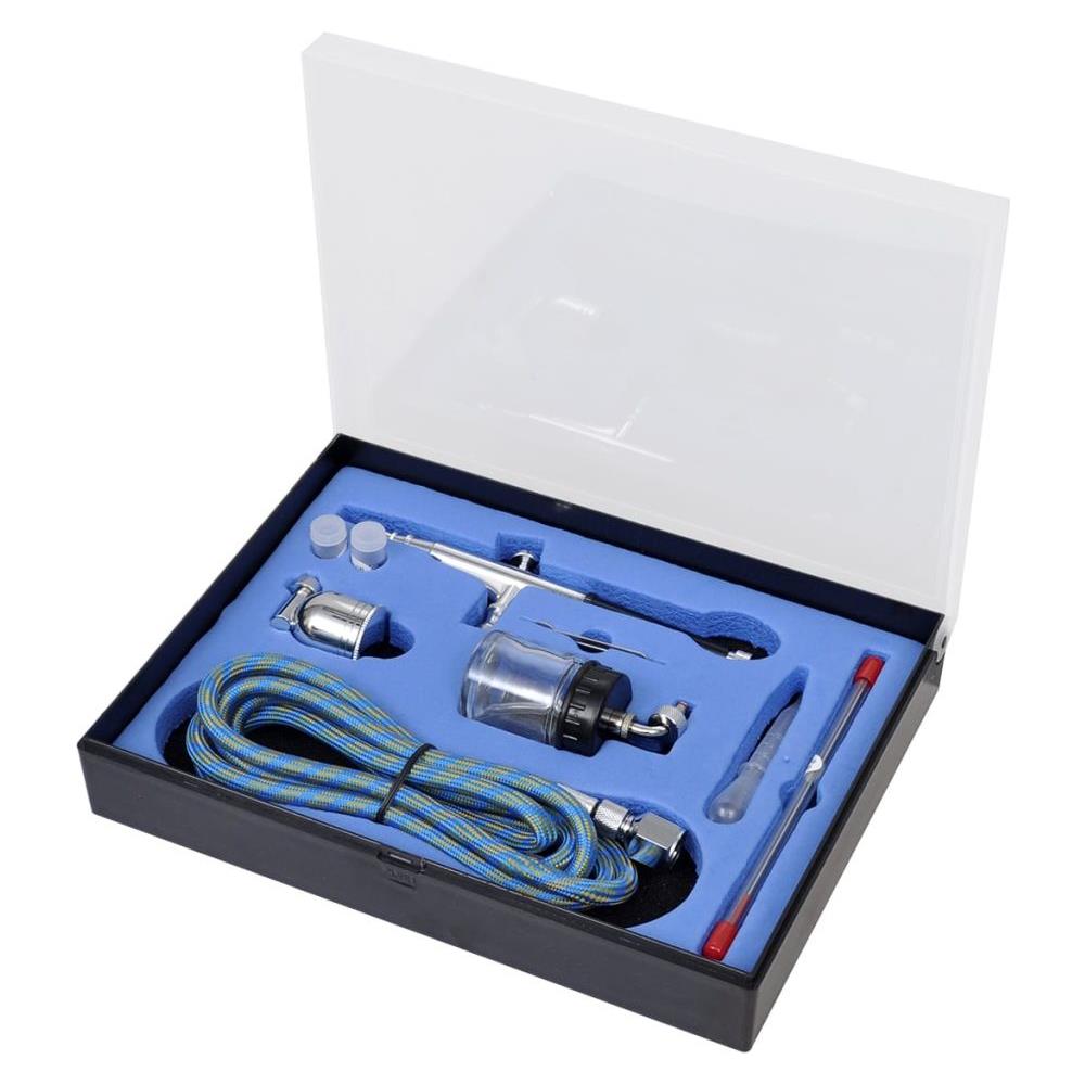 Set Aerografo Con Barattolo Di Vetro Ugelli 0,2 / 0,3 0,5 Mm - Foto 2