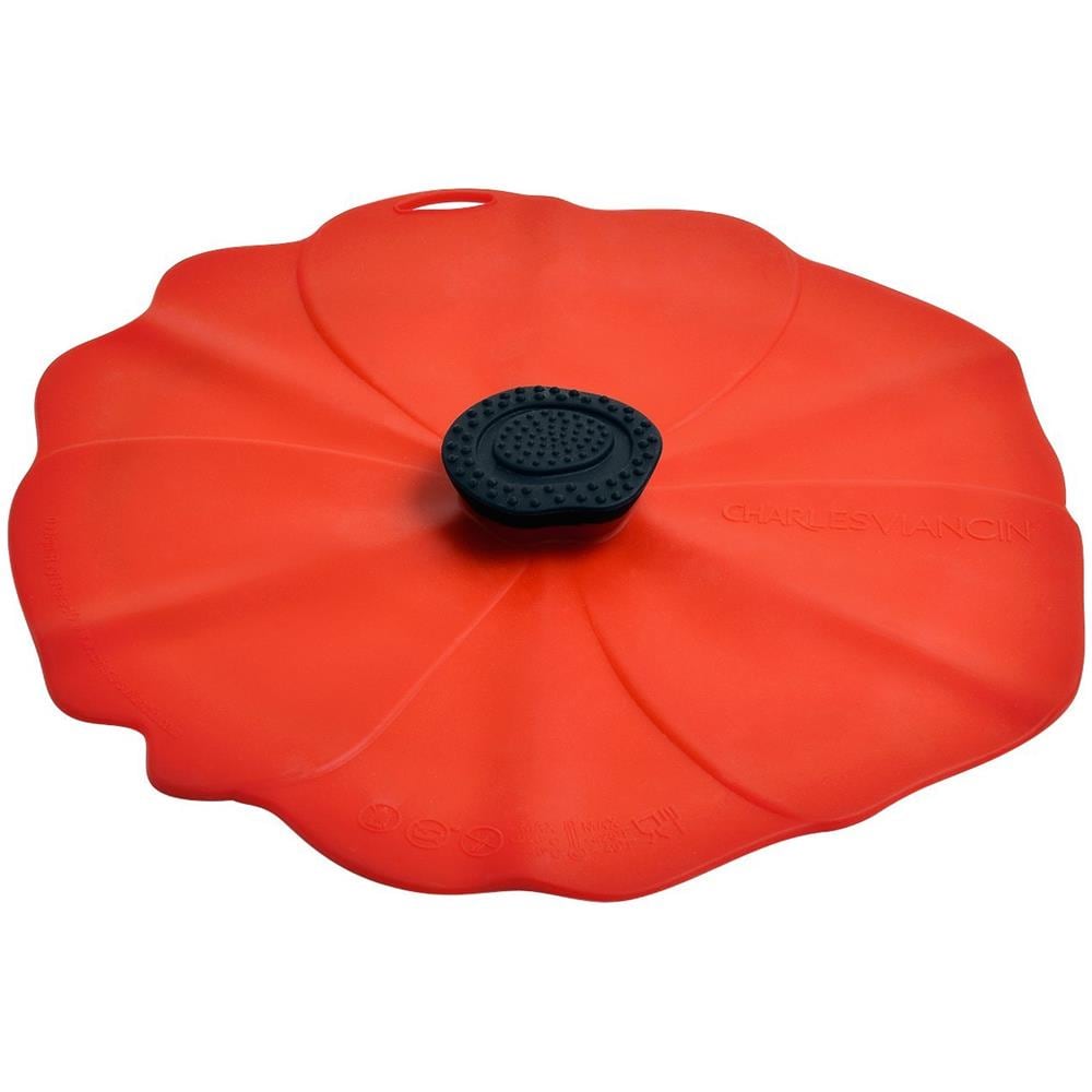 2906eu - Coperchio A Forma Di Papavero, In Silicone, 25 Cm, Colore: Rosso - Foto 1