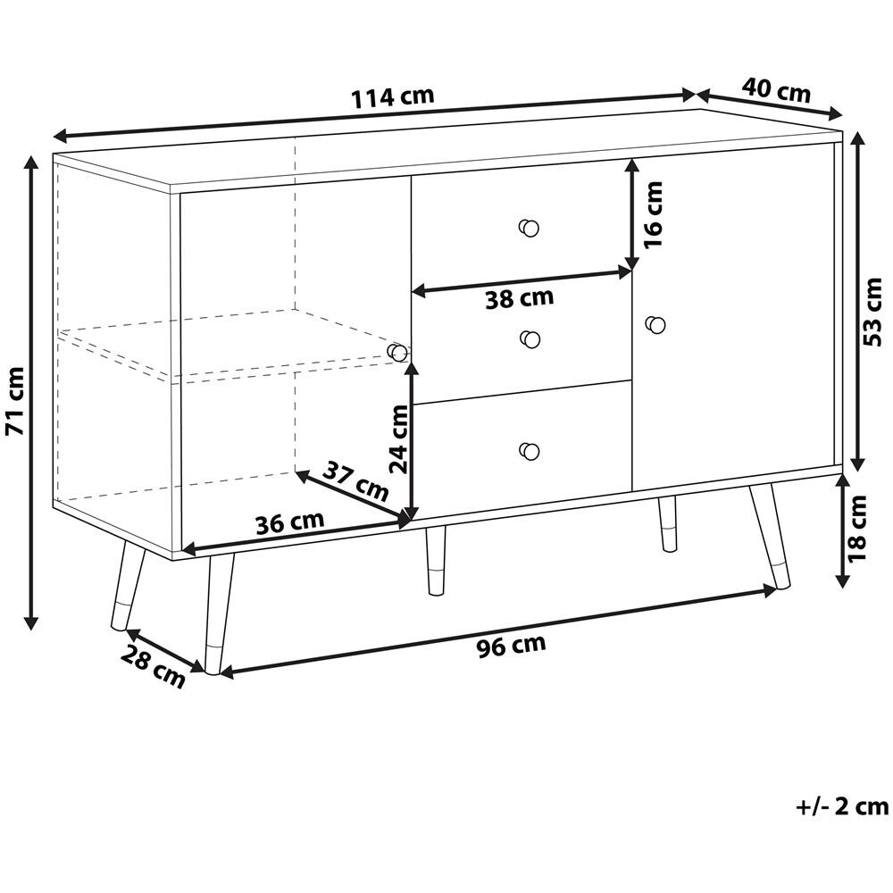 Credenza A 3 Cassetti In Legno Chiaro Ulika - Foto 2