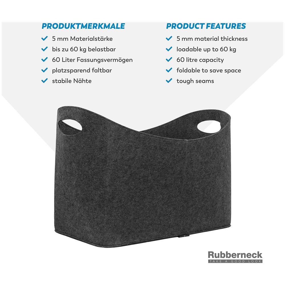 Feltro Legna Carrello Xl Con Le Maniglie Per Il Legno Giornali Riviste 54 X 39 X 30 Cm (antracite)  - Foto 4