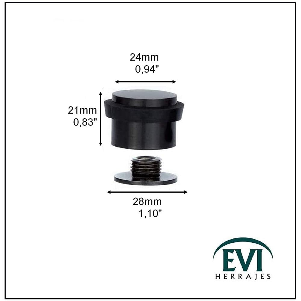 Porta Adesiva Superiore Con Base Filettata, Acciaio Inossidabile, Laccato Nero, Gomma Nera, Rif. I-199/24-dual-ng - Foto 2