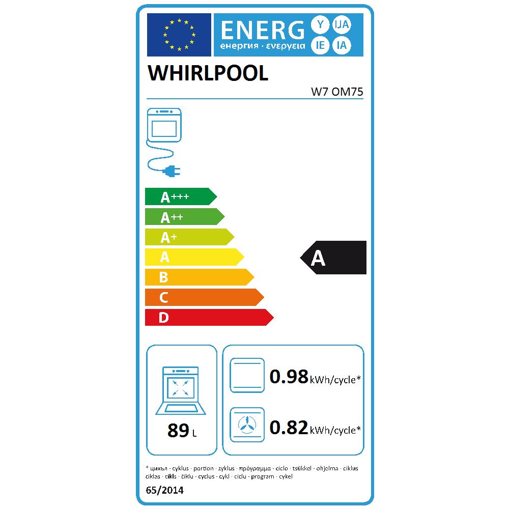 Forno Elettrico da Incasso W7 OM75 Capacità 89 L Multifunzione Ventilato Colore Nero Acciaio inossidabile - Foto 2