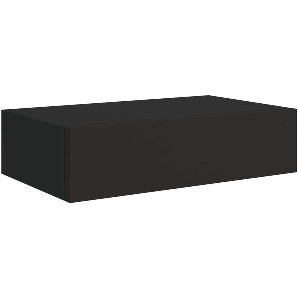 Scaffale Con Cassetti Da Parete Nero 40x23,5x10 Cm In Mdf - Foto 2