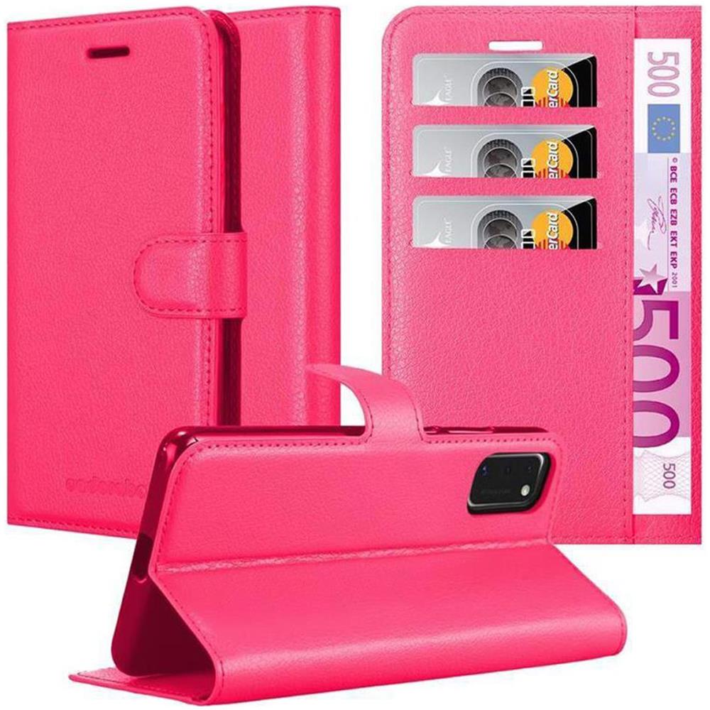 Custodia Compatibile Con Samsung Galaxy A41 In Rosa Vivo - Coperchio Protettiva Con Chiusura Magnetica, Funzione Stand E Tasca Per Le Carte - Foto 1