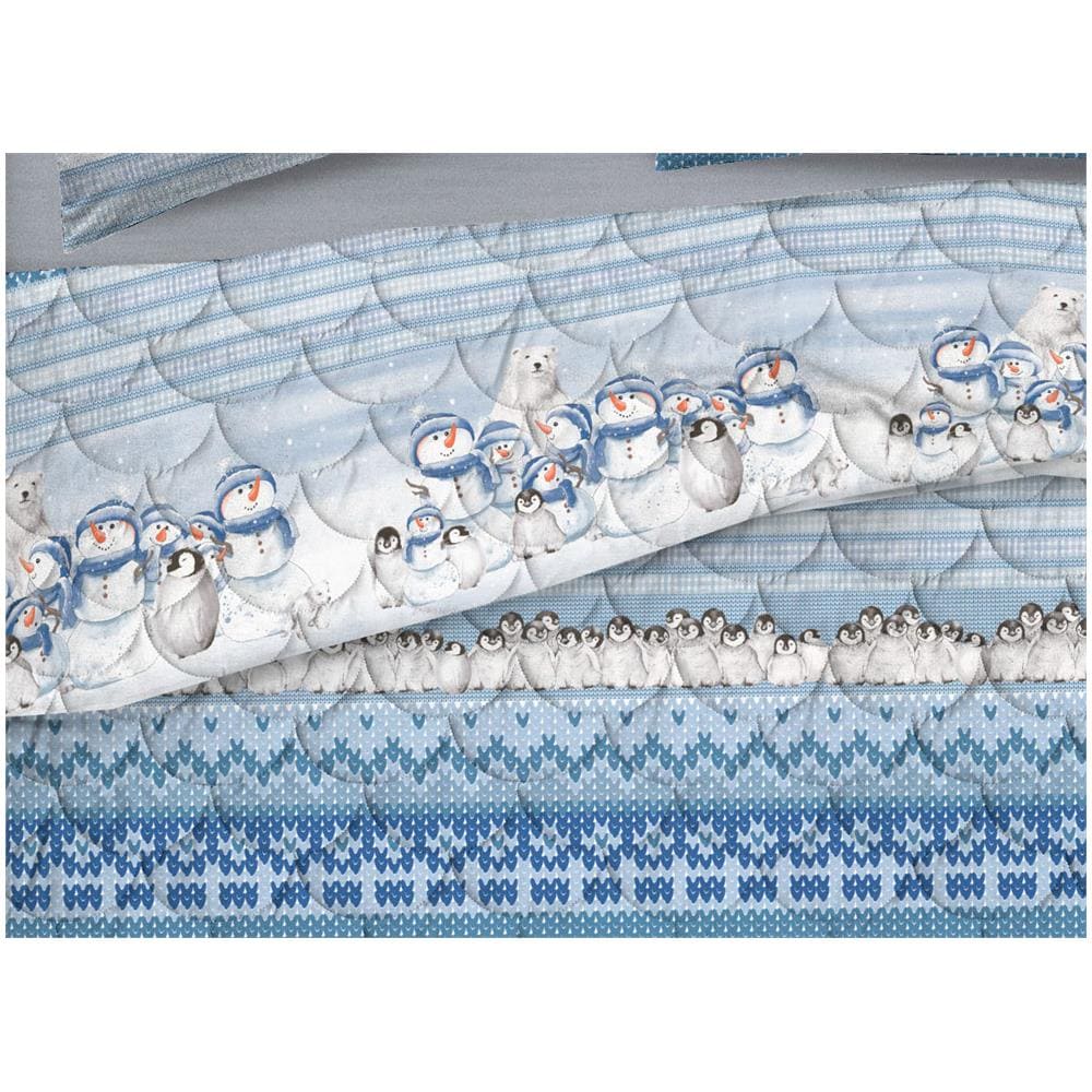 Trapunta Piumone Invernale Linea Pensieri Delicati Disegno Inverno Polare Matrimoniale Blu - Foto 2