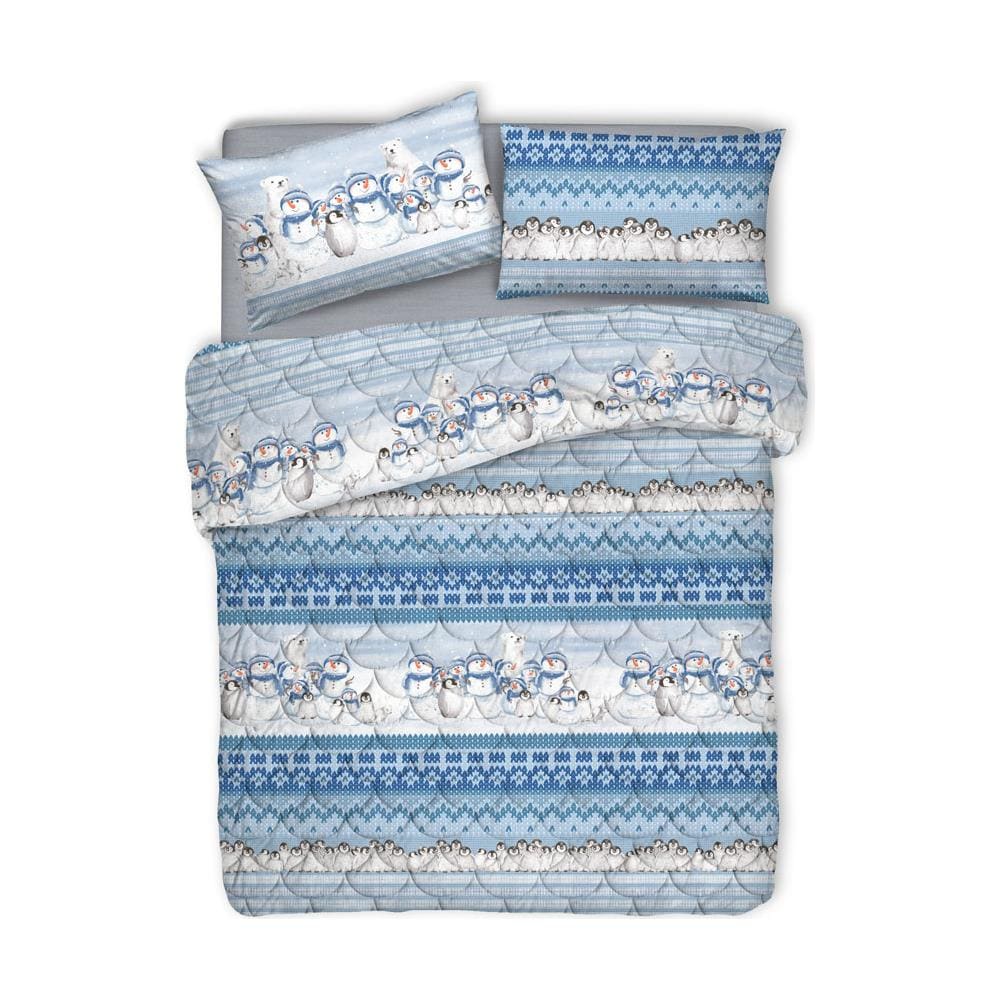 Trapunta Piumone Invernale Linea Pensieri Delicati Disegno Inverno Polare Matrimoniale Blu - Foto 1