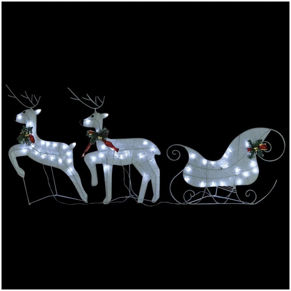 Renne e Slitta di Natale Decorazione Esterni 100 LED Bianco - Foto 2