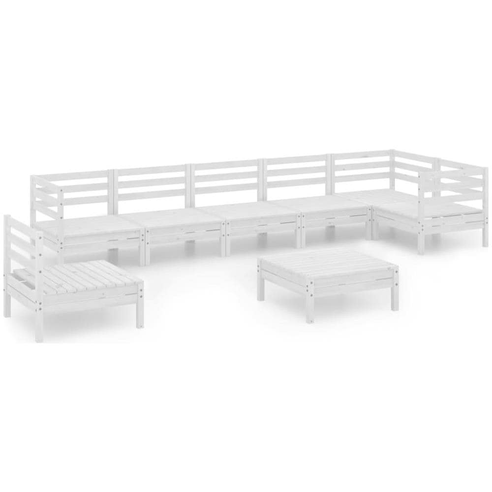 Set Divani Da Giardino 8 Pz In Legno Massello Di Pino Bianco - Foto 2