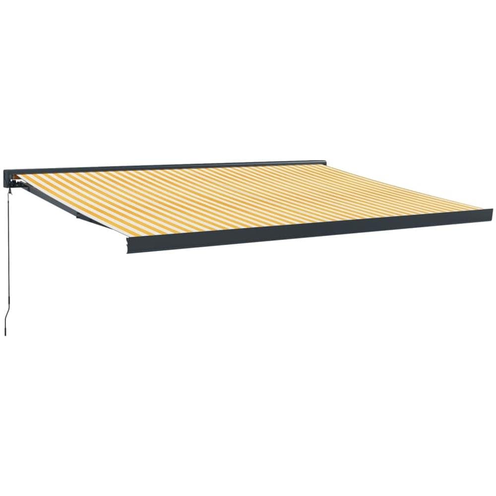 Tenda Sole Retrattile Gialla E Bianca 4x3 M Tessuto E Alluminio - Foto 1