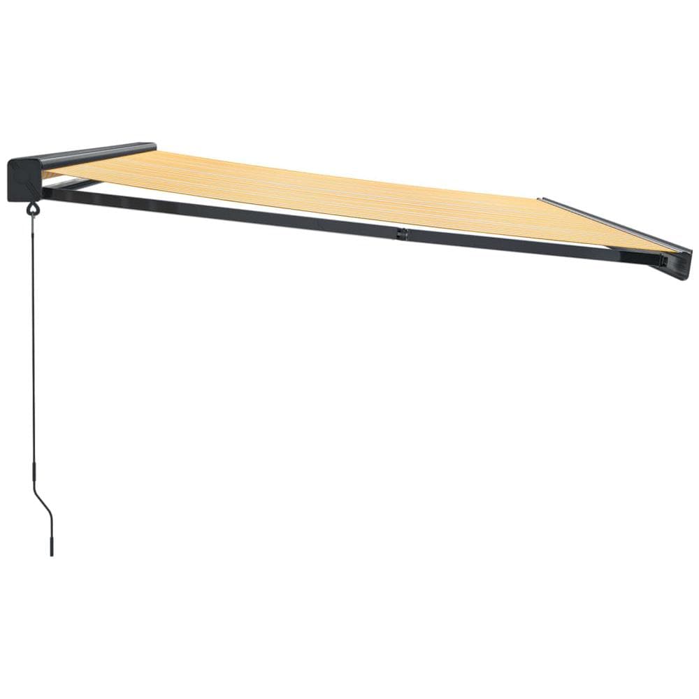 Tenda Sole Retrattile Gialla E Bianca 4x3 M Tessuto E Alluminio - Foto 9