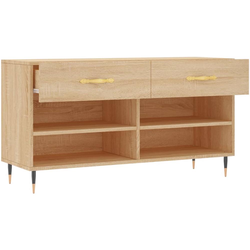 Panca Porta Scarpe Rovere Sonoma 102x35x55 Cm Legno Multistrato - Foto 2