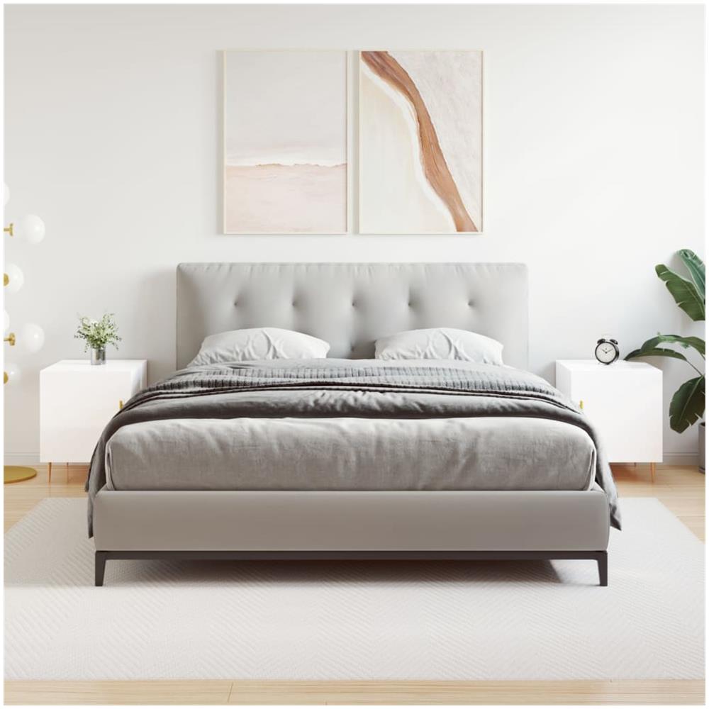 Comodini 2 Pz Bianco Lucido 40x40x50 Cm In Legno Multistrato - Foto 1