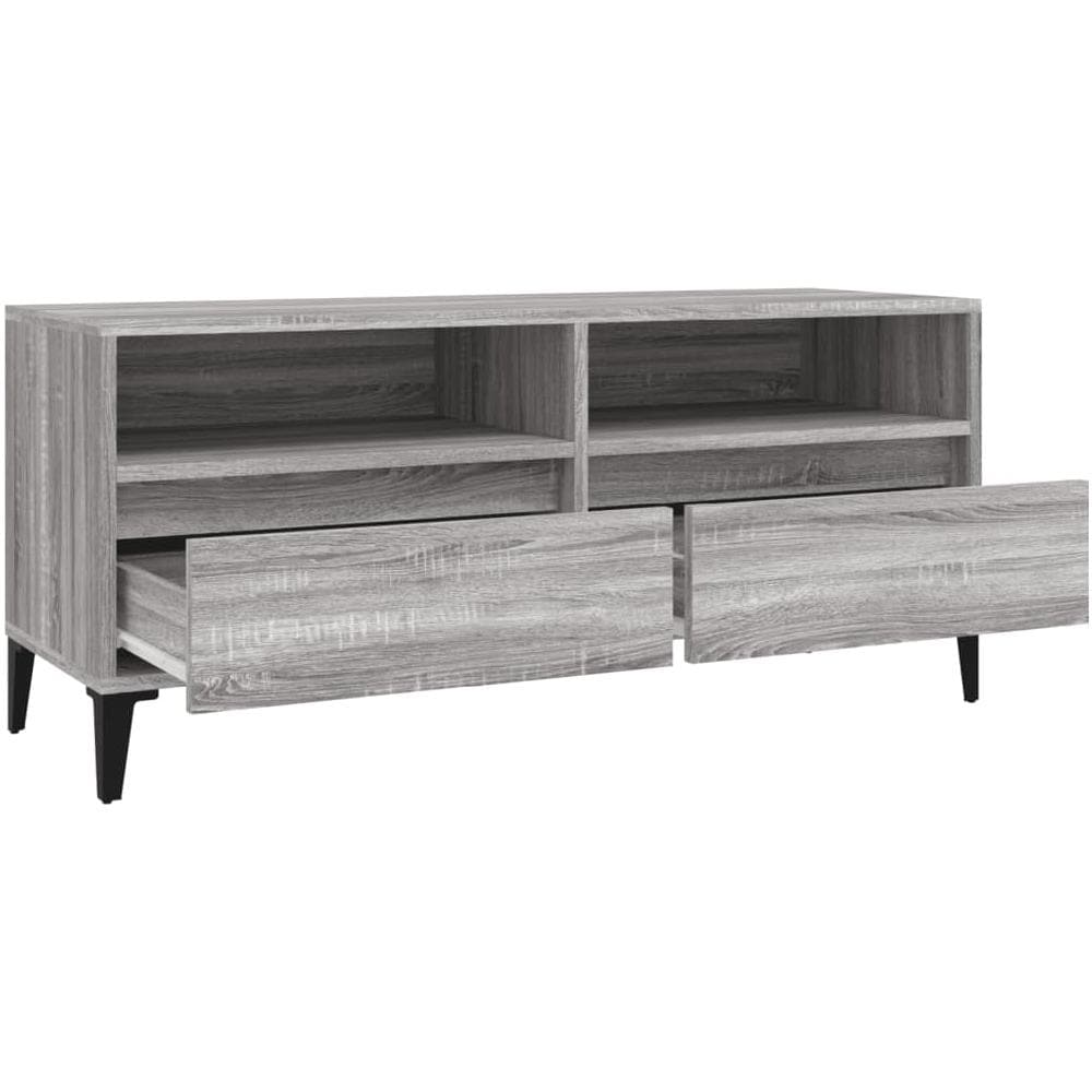 Mobile Porta Tv Grigio Sonoma 100x34,5x44,5cm Legno Multistrato - Foto 12