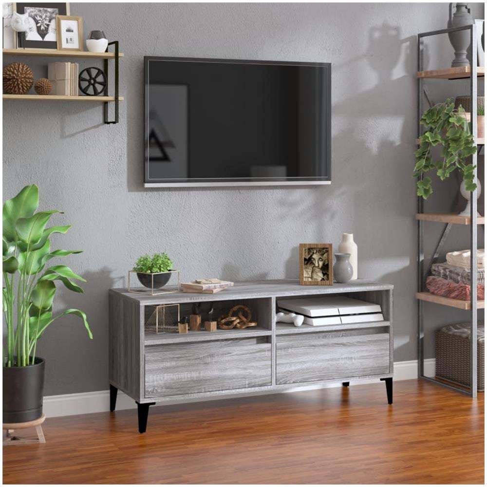Mobile Porta Tv Grigio Sonoma 100x34,5x44,5cm Legno Multistrato - Foto 1