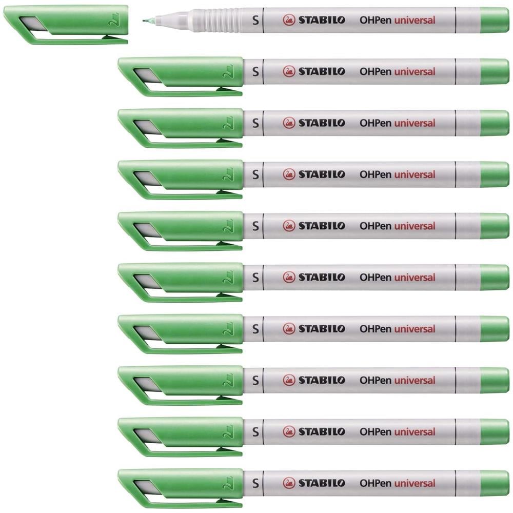OHPen universal Cancellabile - Marcatore - Tratto Superfine (0,4 mm) - Confezione da 10 - Verde - Foto 1