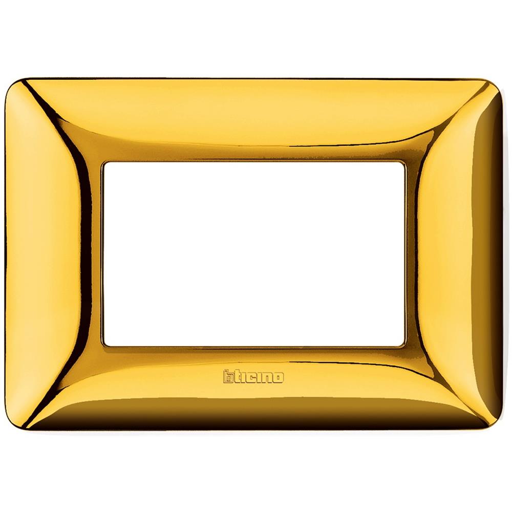 Placca 3 Posti Matix, Tecnopolimero, 120xh. 84 Mm Oro Lucido - Foto 3