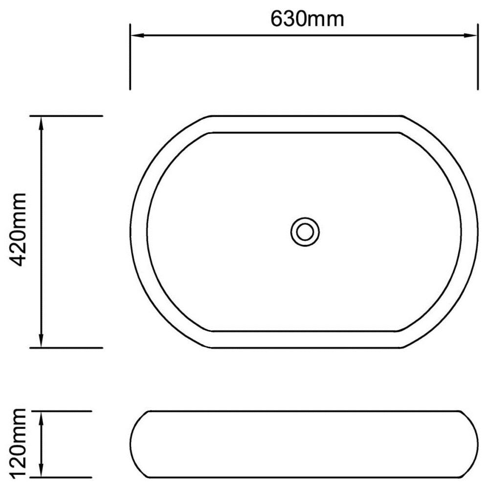 Lavandino Da Bagno In Ceramica Ovale Nero - Foto 5