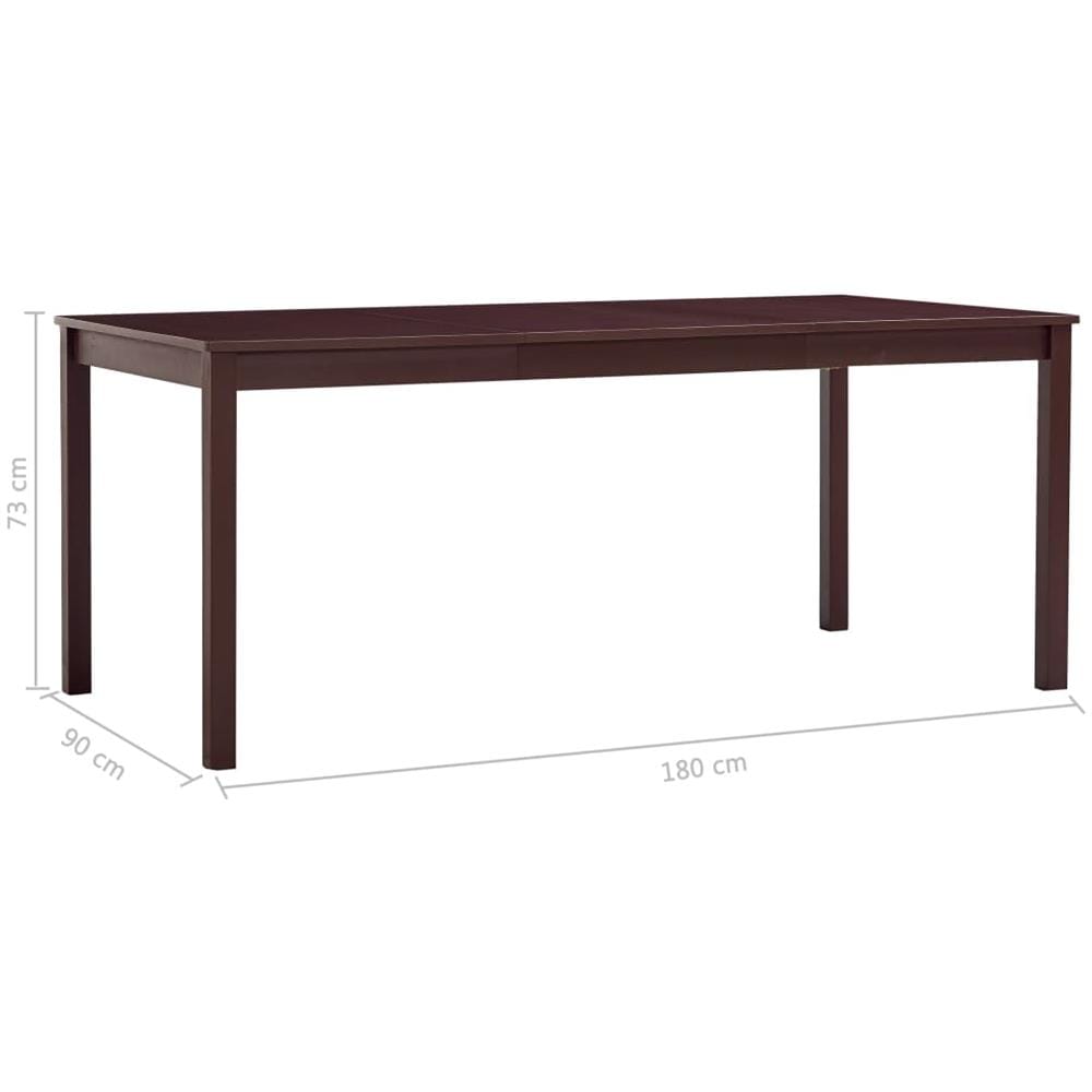 Tavolo Da Pranzo Marrone Scuro 180x90x73 Cm In Legno Di Pino - Foto 5