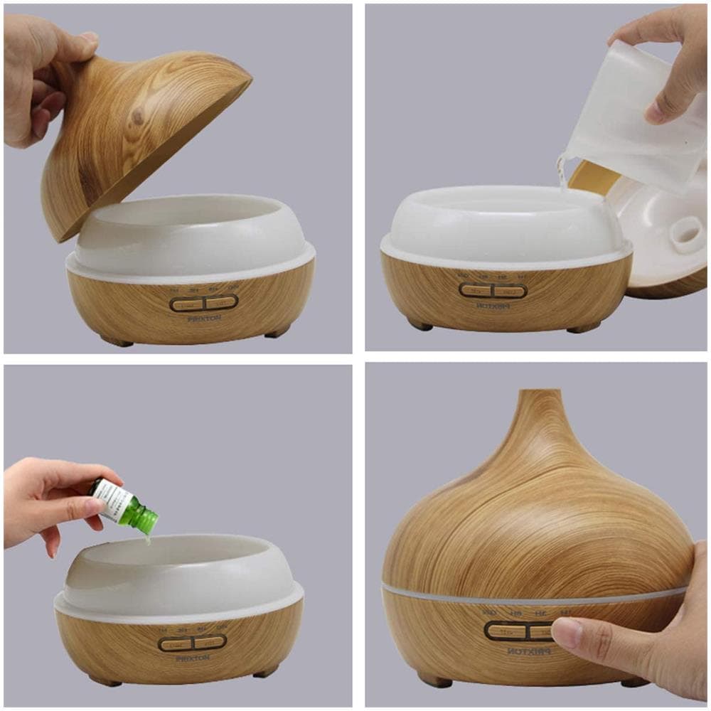 Umidificatore HIDRA H5W con Aromaterapia Capacità 300 ml Timer Luce Notturna Colore Legno Chiaro - Foto 2