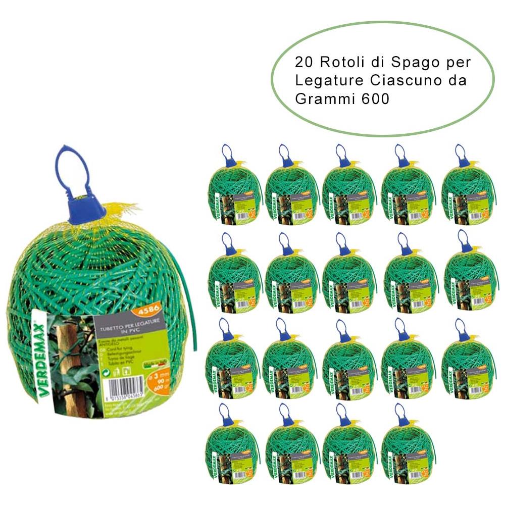 20 Rotoli Di Spago Per Legature Da Giardino In Pvc Ciascuno Da Diametro 3 Mm Grammi 600 - Foto 1