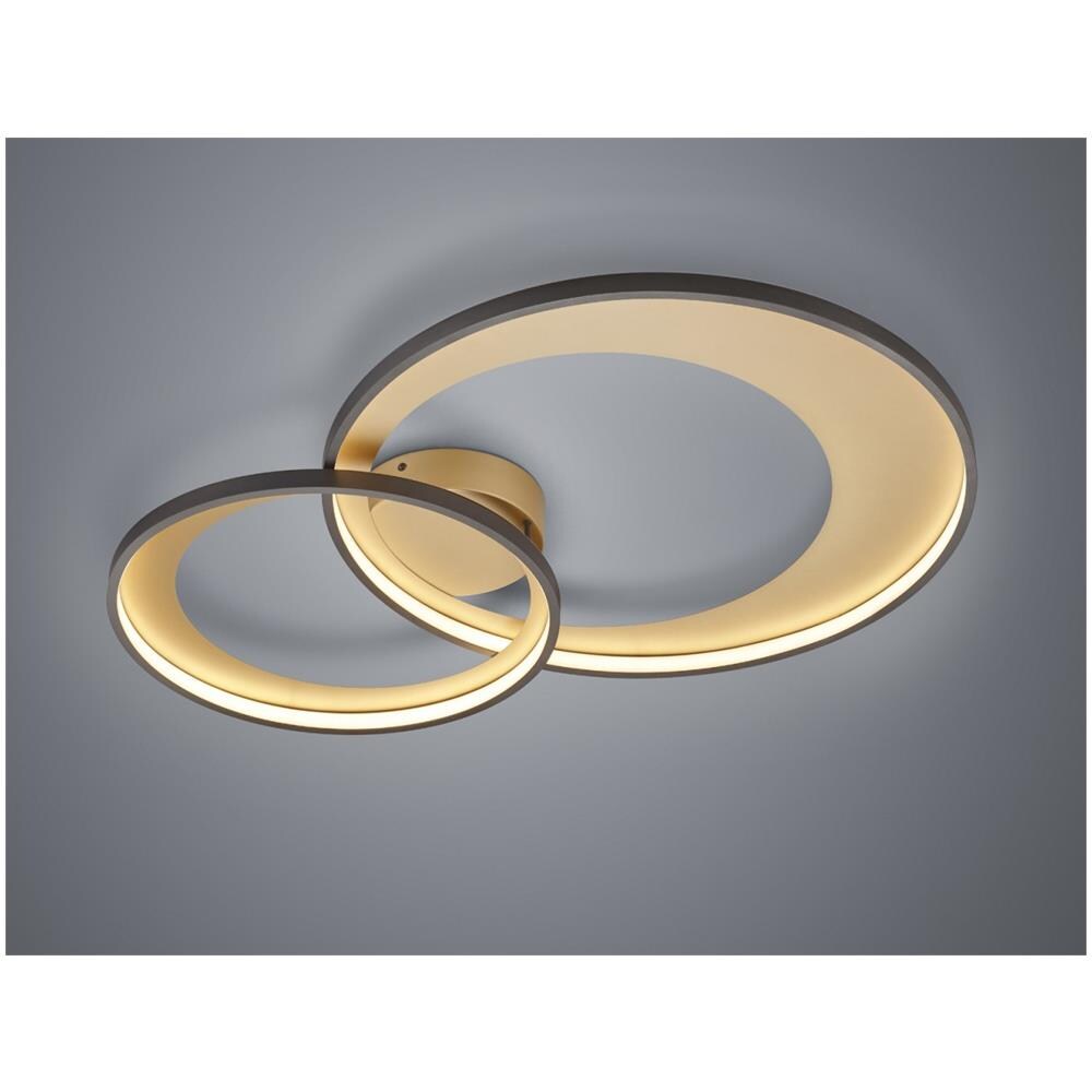 Granada Plafoniera Led Doppio Cerchio Nero Con Riflettore Oro Opaco Con Funzione Regolazione Intensi - Foto 1