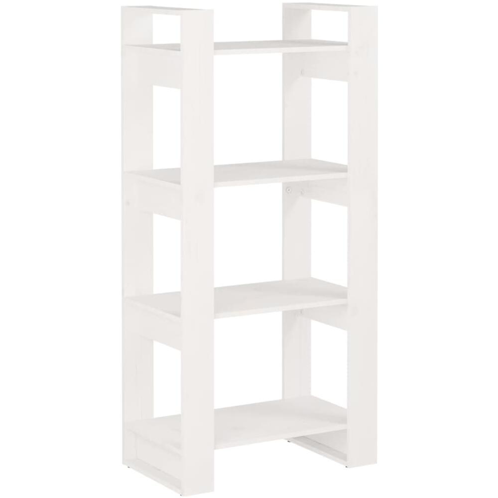 Libreria / divisorio Bianco 60x35x125 Cm Legno Massello - Foto 2