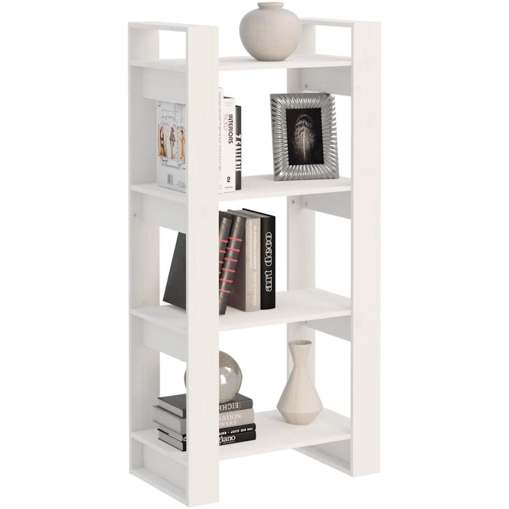 Libreria / divisorio Bianco 60x35x125 Cm Legno Massello - Foto 3