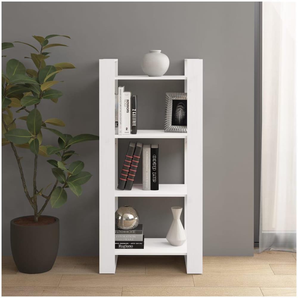 Libreria / divisorio Bianco 60x35x125 Cm Legno Massello - Foto 1