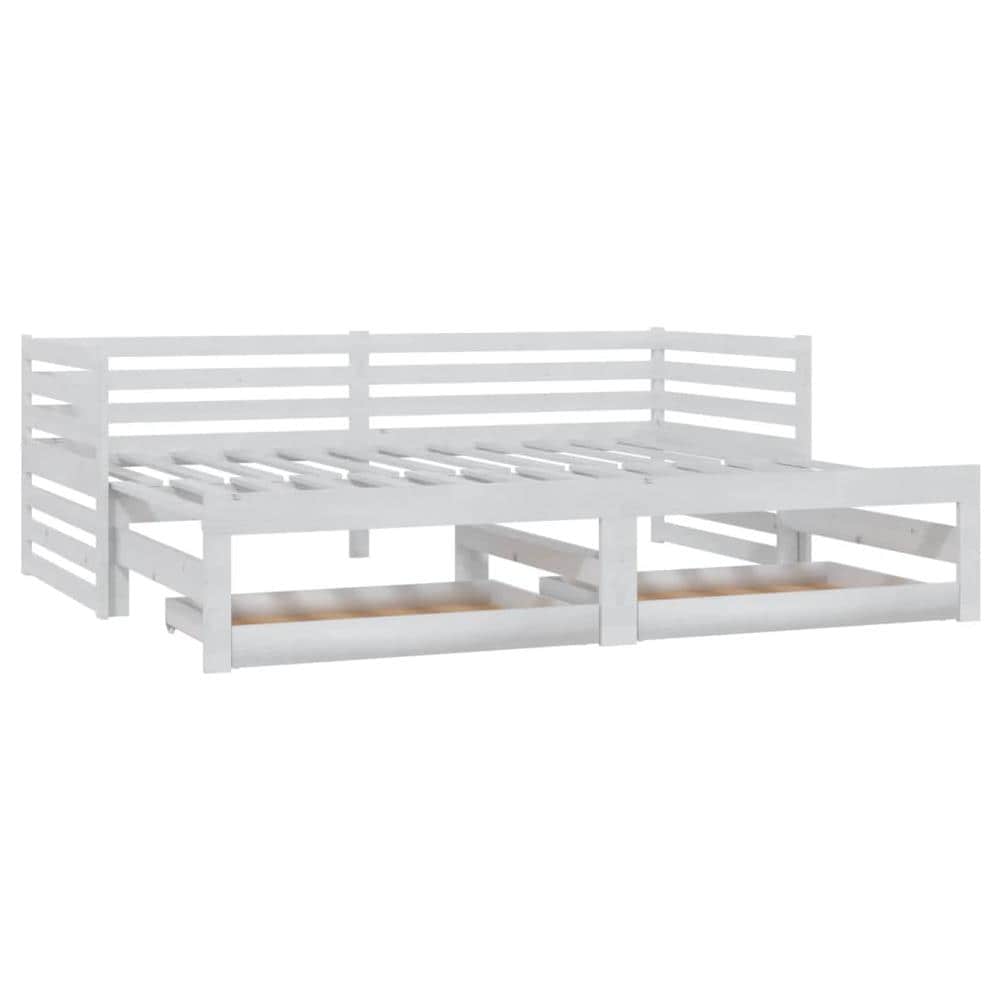 Dormeuse Estraibile 2x (90x200) Cm Bianca In Massello Di Pino - Foto 2