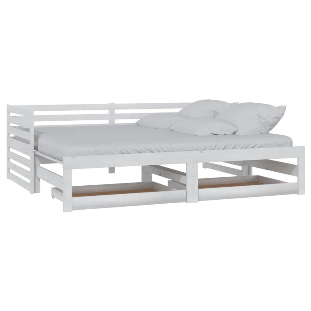 Dormeuse Estraibile 2x (90x200) Cm Bianca In Massello Di Pino - Foto 3