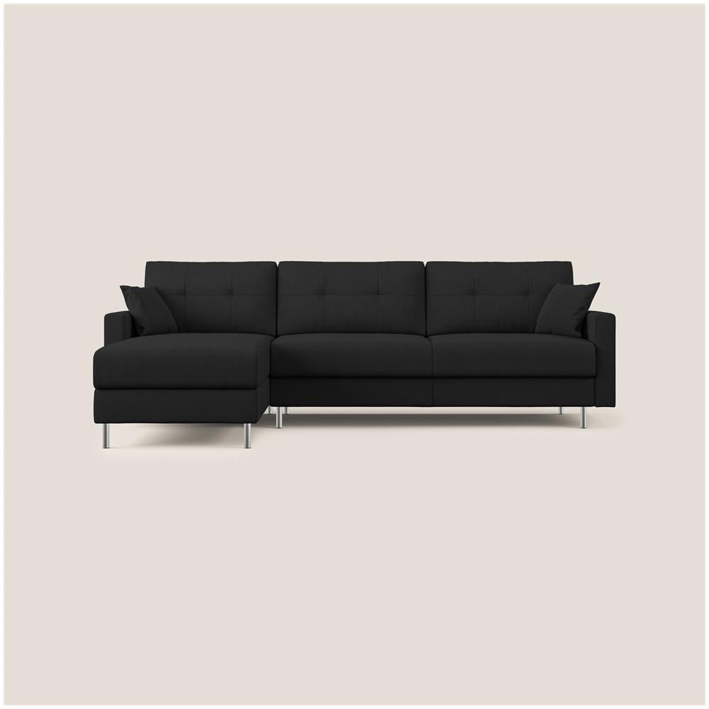 Megan Divano Letto Angolare In Microfibra Smacchiabile T11 Nero 291 Cm Destro (mat. 160x197) - Foto 2