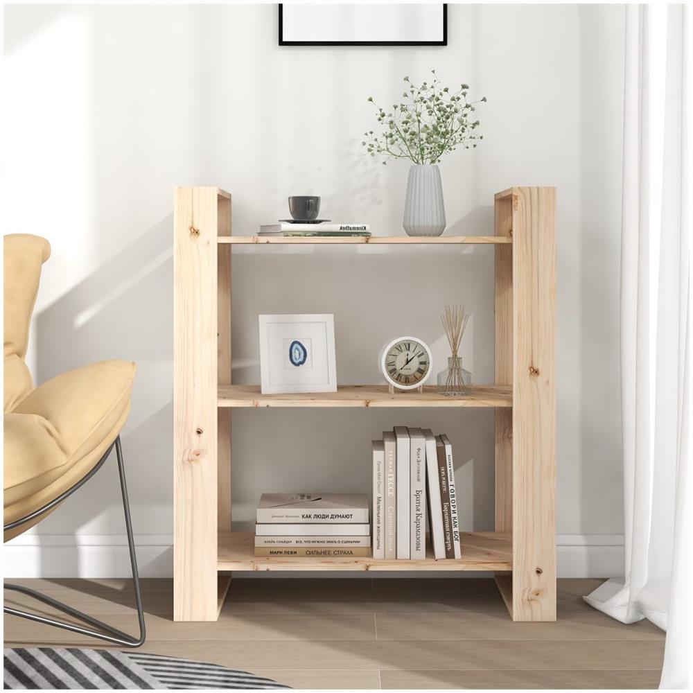 Libreria /divisorio 80x35x91 Cm In Legno Massello Di Pino - Foto 4