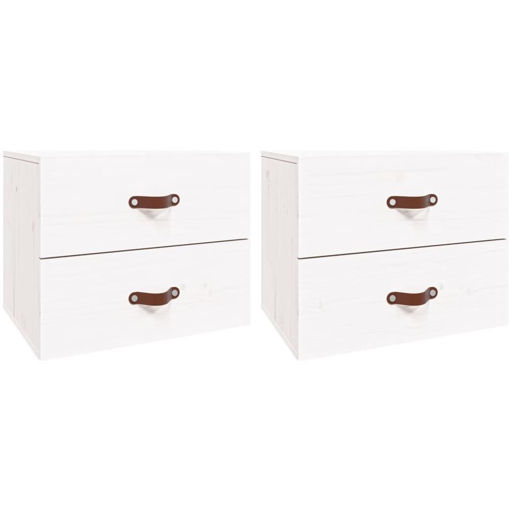 Comodini A Muro 2 Pz Bianchi 50x36x40 Cm - Foto 2