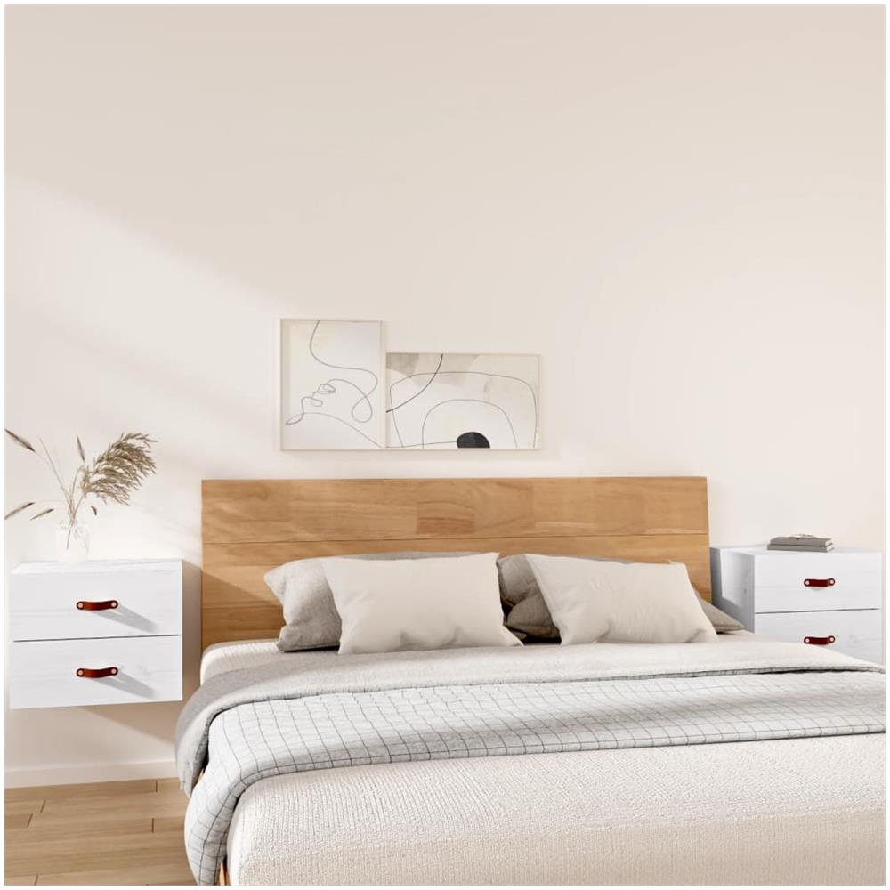 Comodini A Muro 2 Pz Bianchi 50x36x40 Cm - Foto 1
