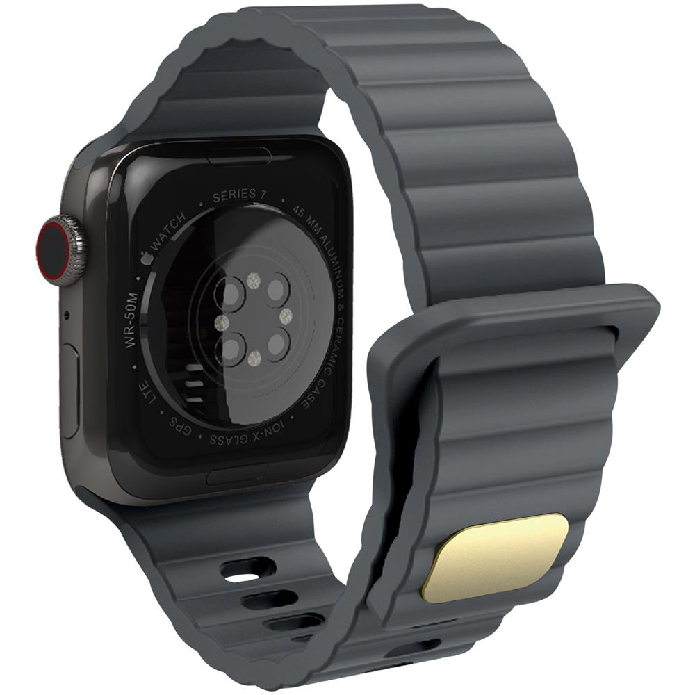 Cinturino Per Apple 41 Mm / 40 Mm / 38 Mm In Morbido Silicone Grigio Scuro - Foto 1