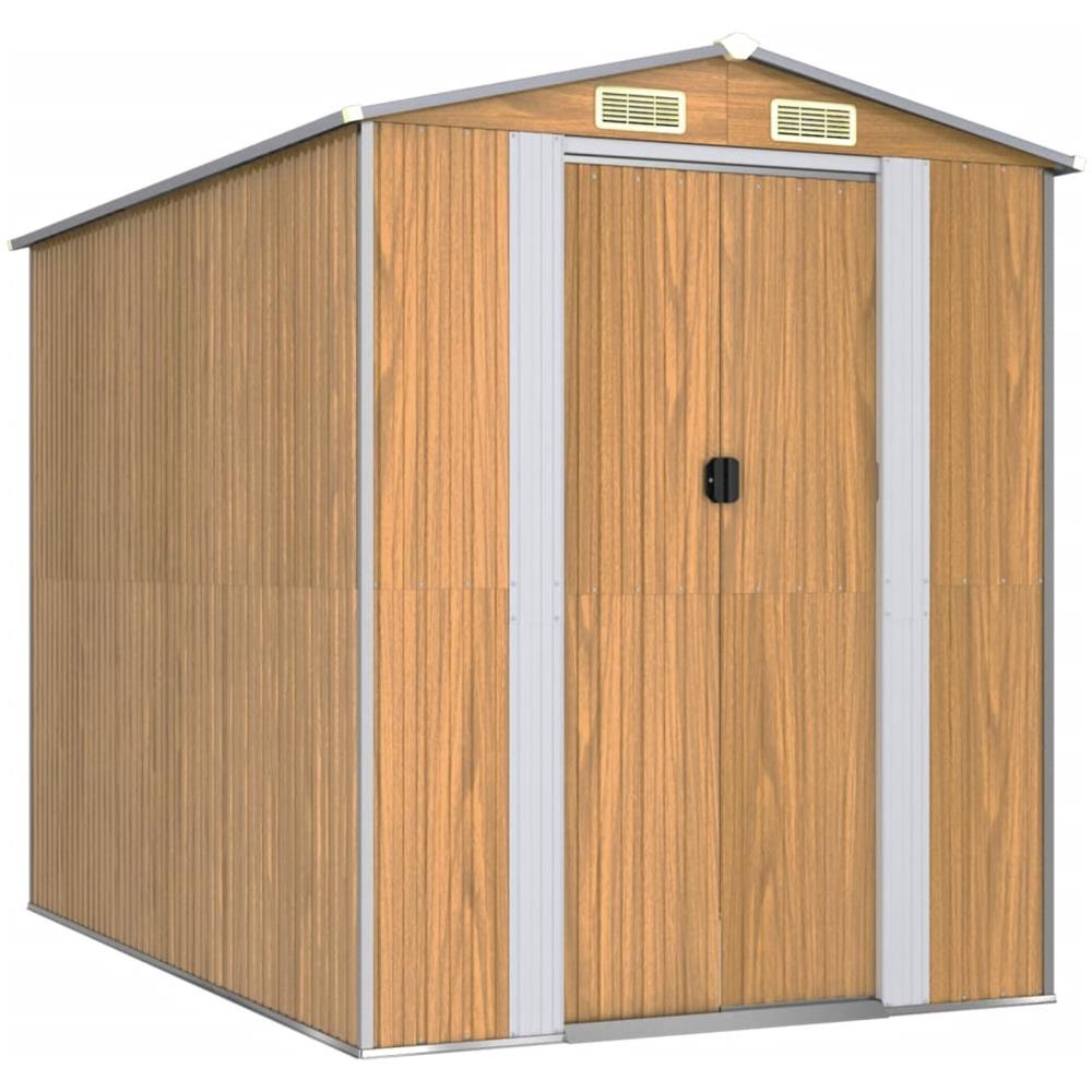 Capanno Giardino Marrone Chiaro 192x274x223 cm Acciaio Zincato - Foto 2