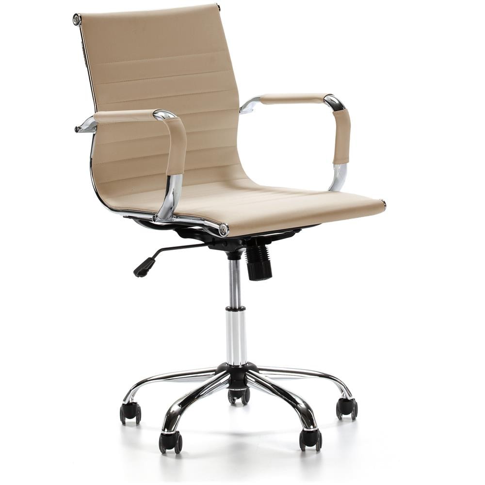 Sedia Da Ufficio Croma Reclinabile Taupe, Ecopelle, Sedia Executive Con Poggiatesta E Braccioli Imbottiti, Altezza Regolabile, Design Ergonomico - Foto 1