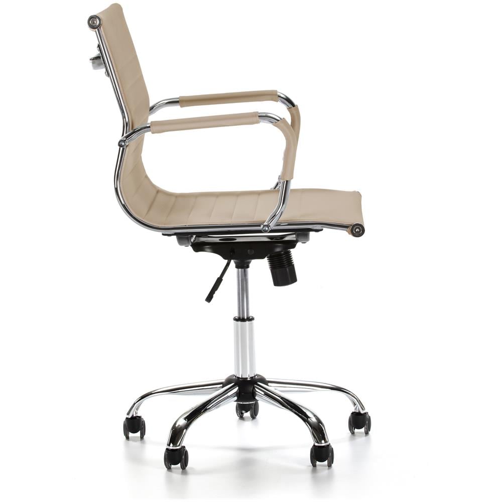 Sedia Da Ufficio Croma Reclinabile Taupe, Ecopelle, Sedia Executive Con Poggiatesta E Braccioli Imbottiti, Altezza Regolabile, Design Ergonomico - Foto 3