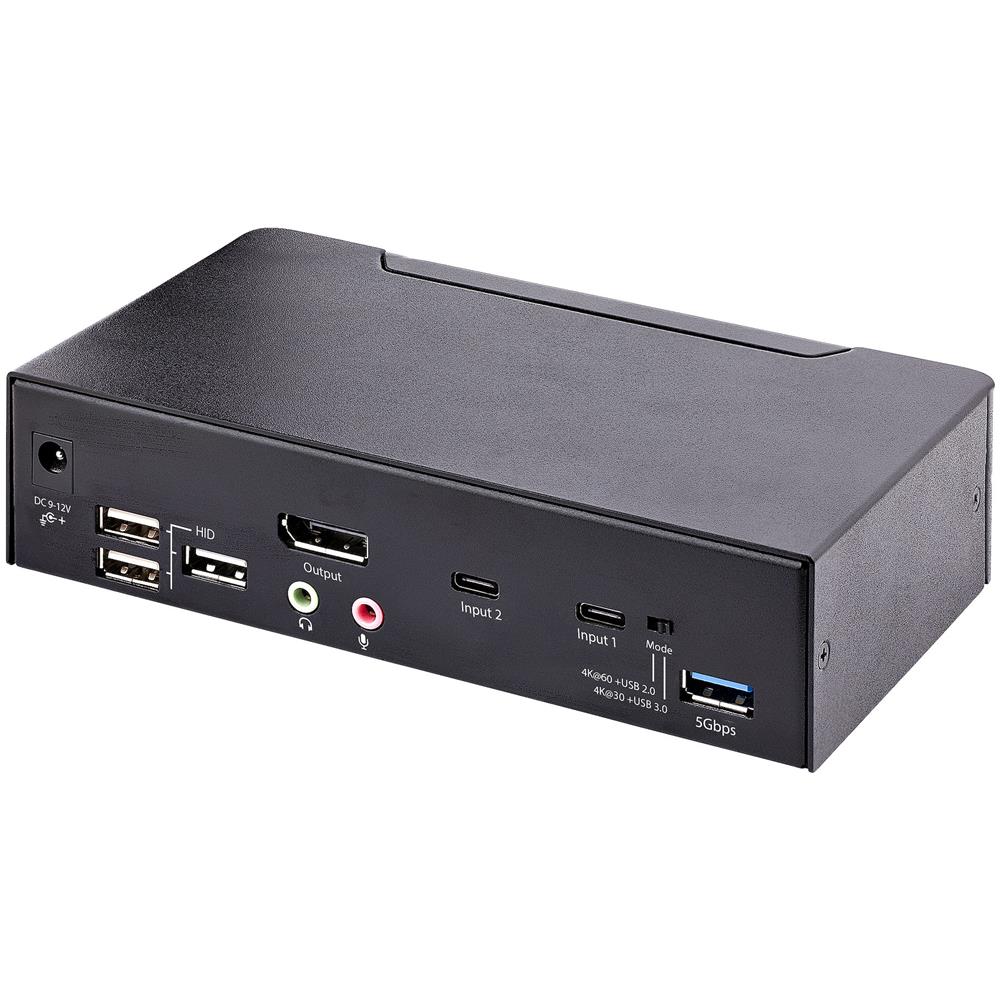 Switch KVM USB C, KVM DisplayPort a 2 porte con video HDR 4K 60Hz UHD, Audio da 3,5 mm, Hub USB con 4x USB HID e 2x USB 3.0 tipo A 5Gbps, Commutazione Hot Key, Compatibile con Thunderbolt 3 e 4 - Foto 2