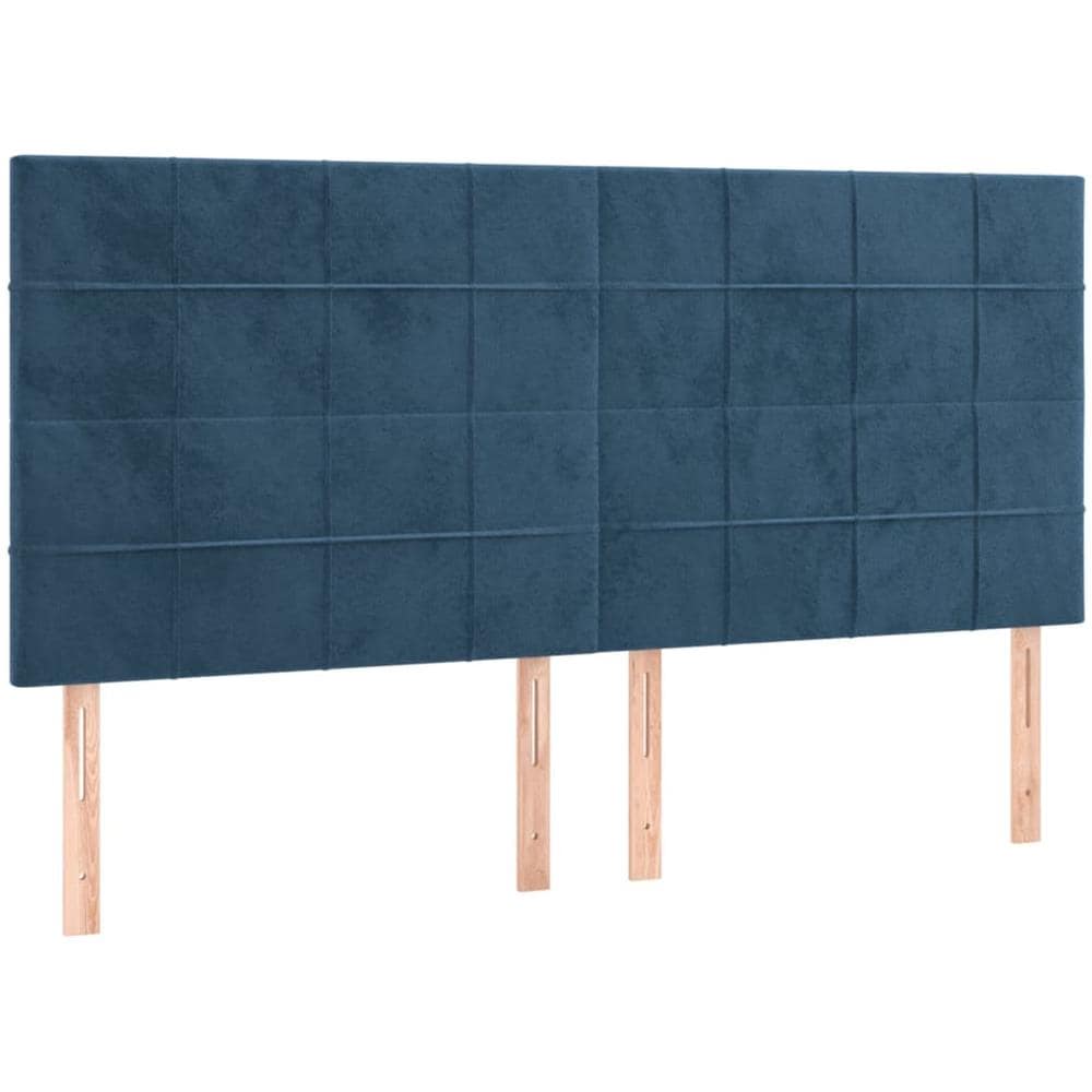 Testiere 4 Pz Blu Scuro 100x5x78/88 Cm In Velluto - Foto 2